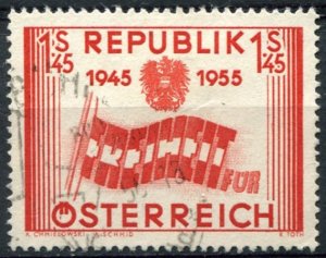 Austria Sc#601 Used, 1.45s scar, Recovery Independency (1955)