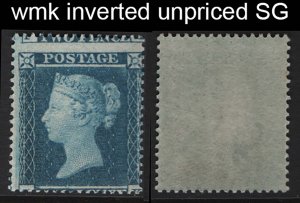 GB 1854 2d pale blue small crown perf 16 plate 4 GK watermark INVERTED