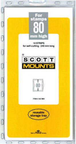 Scott/Prinz Pre-Cut Strips 240mm Long Stamp Mounts 240x80 #943 Clear