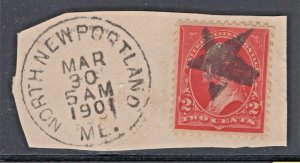 #267 Used Fancy Solid 5-Pointed Star Cancel  North New Portland, Maine (JH 5/4) 