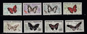 Central Africa # 4-11, Butterflies, Mint NH, 1/2 Cat.