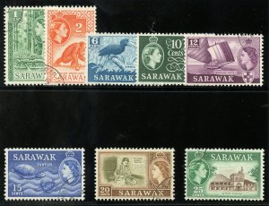 Sarawak 1964 QEII set complete very fine used. SG 204-211. Sc 215-222.