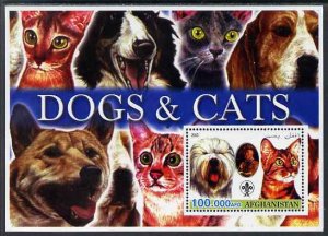 AFGHANISTAN - 2003 - Dogs & Cats #2 - Perf Min Sheet - M N H -Private Issue