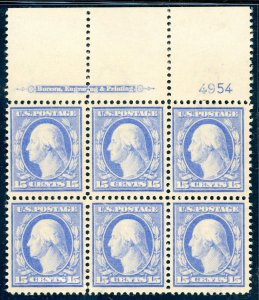 SCOTT #382 PLATE BLOCK WIDE TOP XF-OG-NH BEST KNOW BLOCK W/PSE CERT AK 3/26/24