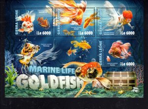 SIERRA LEONE #3678 2016 GOLDFISH MINT VF NH O.G M/S4