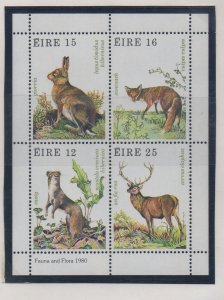 Ireland Sc 483a 1980 Wildlife stamp sheet mint NH