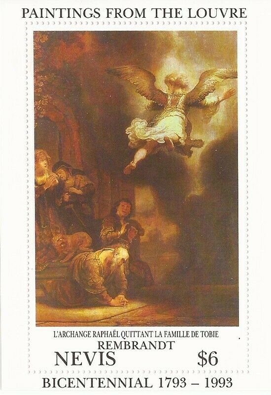 Nevis 1993 Rembrandt Painting Souvenir Sheet Scott #783 14N-009