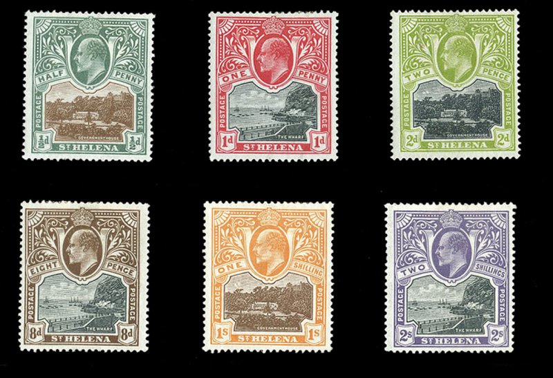 St. Helena #50-55 Cat$137.30, 1903 Edward, complete set, hinged
