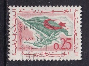 Algeria  #298   used   1963  flag rifle olive branch . revolution  25c