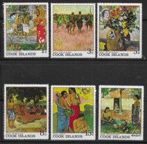 Cook Islands Scott 221-226 MNH Gaugin Paintings Set of 1975