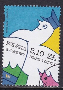 Poland 2008 Sc 3909 World Post Day White Bird Stamp CTO