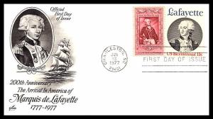#1716 Marquis de Lafayette - Combination Combo - Artcraft Cachet