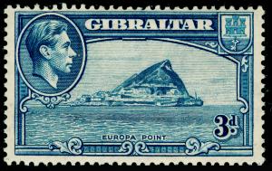 GIBRALTAR SG125, 3d light blue PERF 13½, M MINT. Cat £40. 