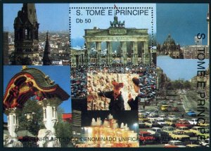 St Thomas & Prince Isls 963,MNH.Mi Bl.247. Brandenburg Gate,200th Ann.1990.