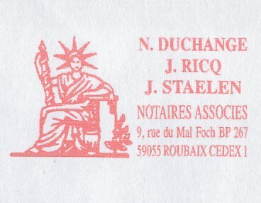 Meter cover France 2003 Lady liberty - Notary