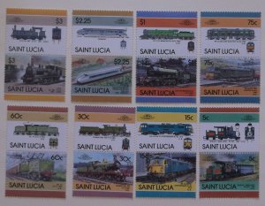 St Lucia 807-14  MNH Cat $5.80 Full Set  Train Topical