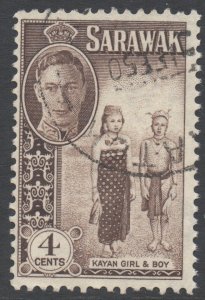 Sarawak Scott 183 - SG174, 1950 George VI 4c used