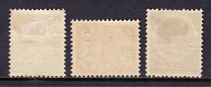 NETHERLANDS INDIES — SCOTT 68a//72 — 1908 BUITEN BEZIT OVPTS — MH — SCV $18.00