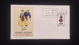 C) 1967, SPAIN, FDC, TYPICAL COSTUMES OF CASTELLÓN, XF