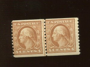 457 Washington Mint Coil Line Pair of 2 Stamps (Bx 2744)