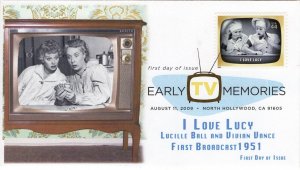 AO-4414b-1, 2009, Early TV Memories, FDC, Add-on Cachet, Digital Color Postmark,