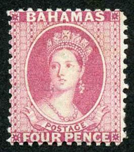 Bahamas SG41 4d Rose Perf 12 Wmk Crown CA and letter S Fine Fresh M/Mint