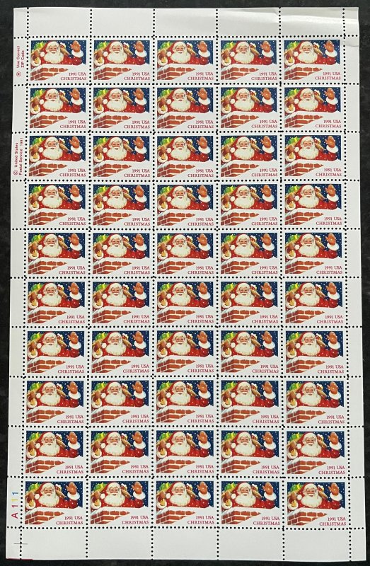 MALACK 2579 VF OG NH, 29c Santa in Chimney Sheet, vi..MORE.. sheet2579