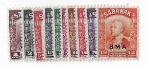 Sarawak Sc #135-144 short set of 10 LH VF