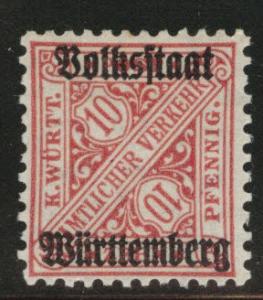 Germany State Wurttemberg Scott o154 MH* official