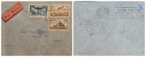 O) 1937 FRANCE,  MONT SAINT MICHEL, AIR POST - AIRPLANE AND GLOBE, PLANE OVER PA