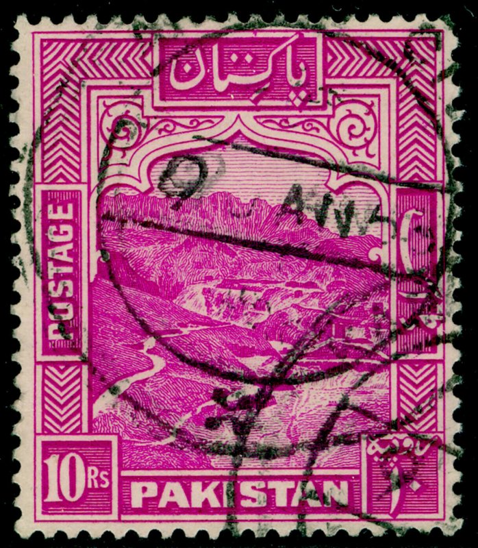 PAKISTAN SG41b, 10r magenta, USED. PERF 13.