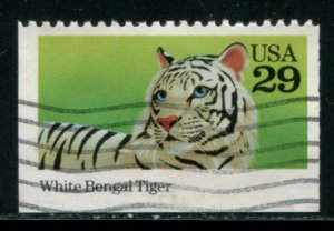 2709 US 29c Wild Animals - White Bengal Tiger bklt sgl, used