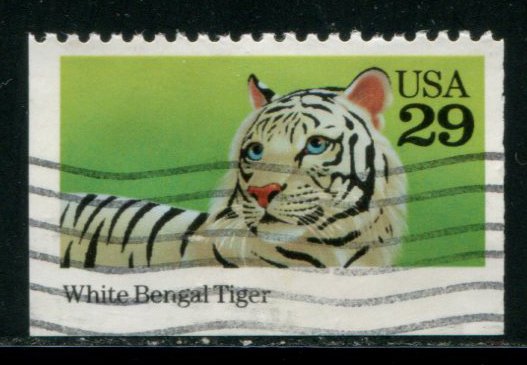 2709 US 29c Wild Animals - White Bengal Tiger bklt sgl, used