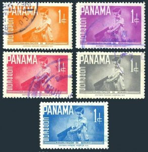 Panama RA47-RA51,used.Mi Zw 47-51. Postal Tax stamps 1961.Boy with hand saw.
