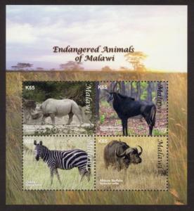 Malawi Sc# 745 MNH Endangered Animals (M/S)