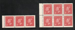 Canada - Unitrade# 287a & 287b - Booklet Panes MLH       /       Lot 0824220