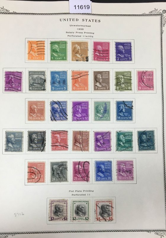 MOMEN: US STAMPS  # 803-834 1938 USED COLLECTION  LOT #11619