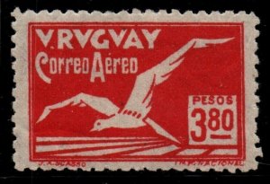 1928 Uruguay air mail Albatros sea Bird $3.80 XF-S Centrated MLH apealing stamp