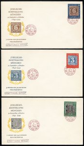 Germany Stamps # 667-8+B309 XF Cachet Set Of First Day Cover's FDCs Unaddressed