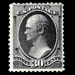 WCstamps: U.S. Scott #154 / 30c Black, Fine, Unused / CV $2,600