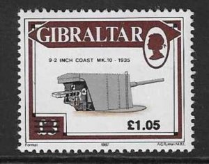 1991 Gibraltar Surch'd Cun Definitive  (Scott 595) MNH