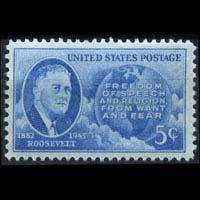 U.S.A. 1945 - Scott# 933 Roosevelt 5c NH