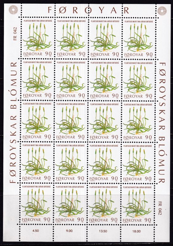 Faroe (1980) #48-52 MNH, full sheets