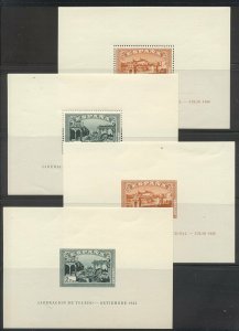 SPAIN #B108A-d Mint NH - 1937 Alcazar Souv Sheets