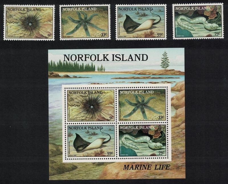 Norfolk Marine Life 4v+MS SG#378-MS382