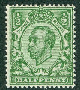 SG 346wk 1912. ½d green watermark inverted & reversed. Lightly mounted mint...