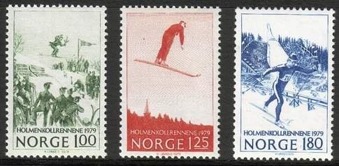 Norway 1979 #741-3 MNH. Winter sports, Holmenkollen