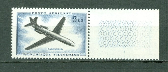 FRANCE 1960 AIR #C39  MARGIN STAMP MNH...$2.25