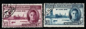 GILBERT & ELLICE IS. SG55/6 1946 VICTORY FINE USED