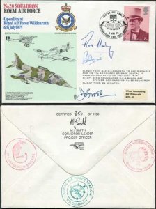 RAF34c No.20 Squadron RAF Signed by D.C.G. Brook and P.B. Hine R.P. Harding (A)